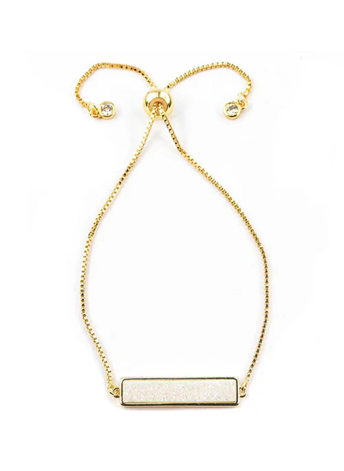 Bethany Druzy Bar Bracelet in Gold - Lositime