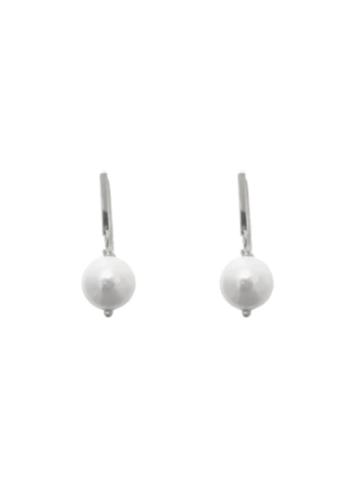 Eden Dainty Pearl Earrings Silver - Lositime