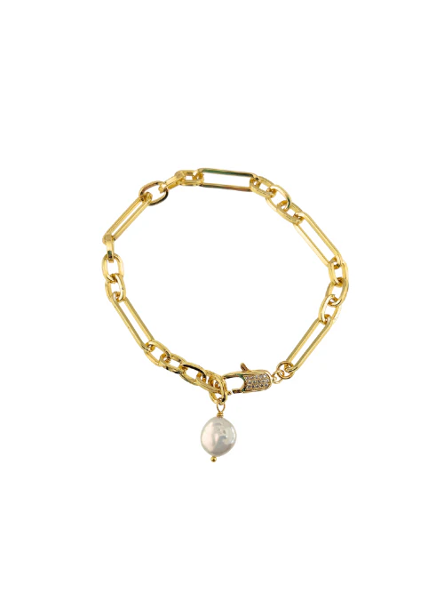 Bianca Paperclip Pearl Bracelet - Lositime