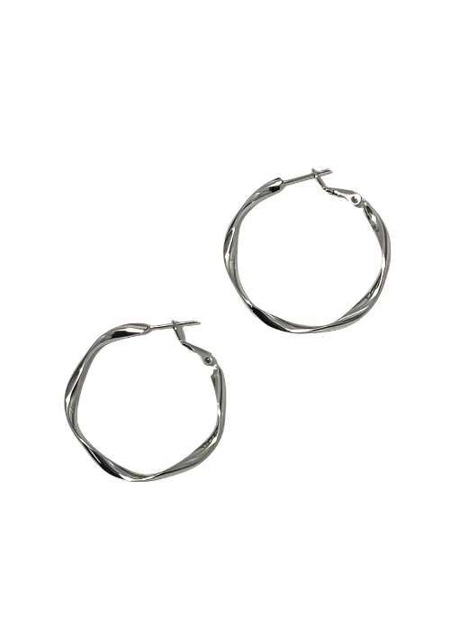 Silver Twisted Hoops - Lositime