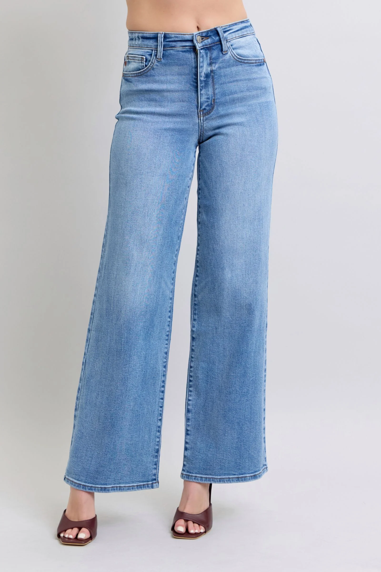 Judy Blue Full Size Wide Leg Jeans with Pockets - Lositime