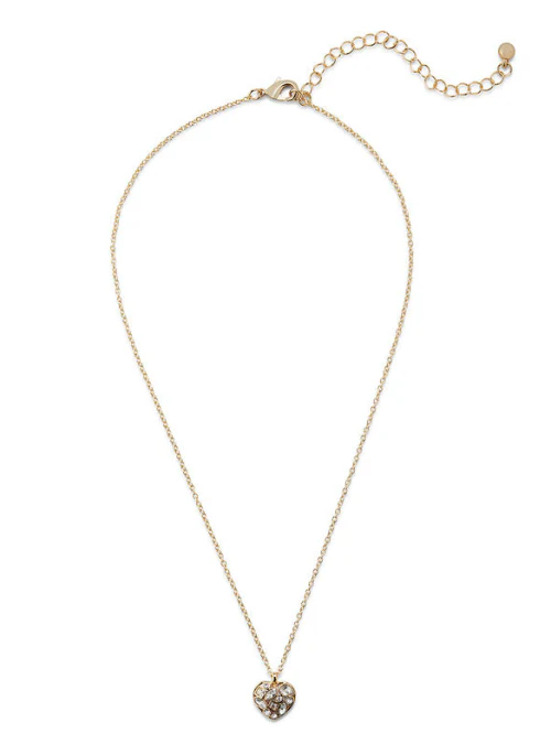 Heart Crystal Pendant Gold - Lositime