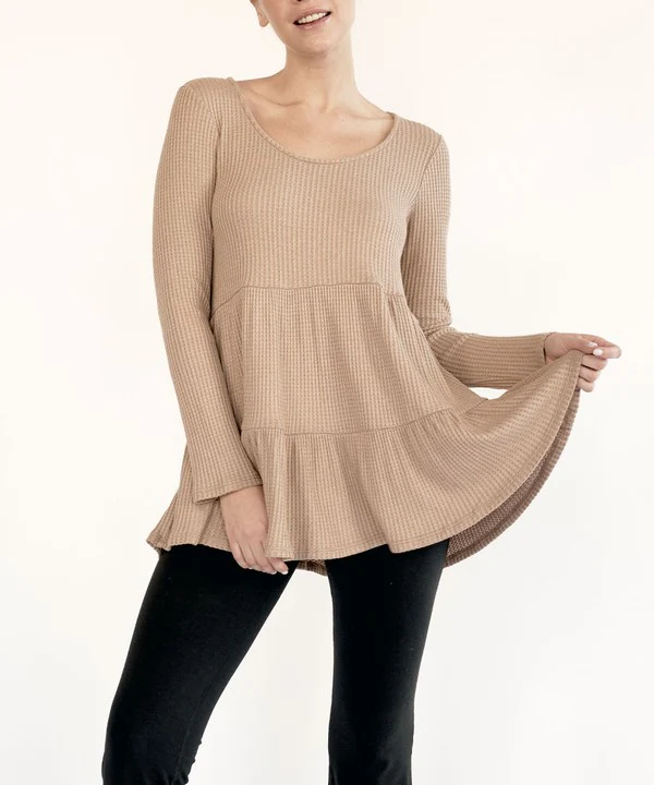 BAMBOO WAFFLE BABYDOLL TUNIC - Lositime