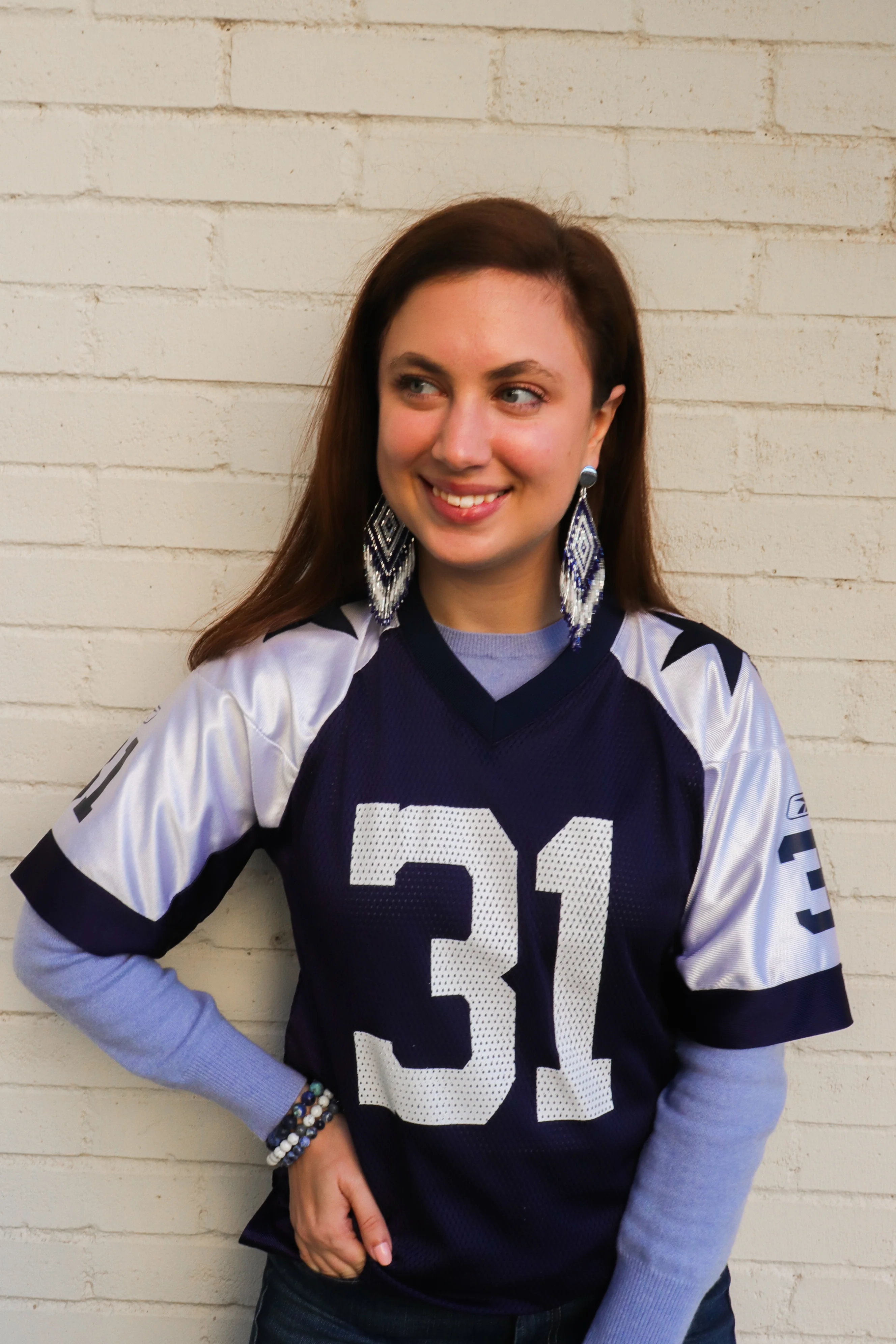 Anitha Beaded Earrings Navy - Lositime