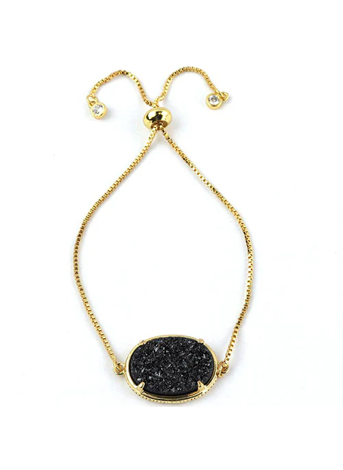 Ariana Large Oval Bracelet in Gold - Lositime