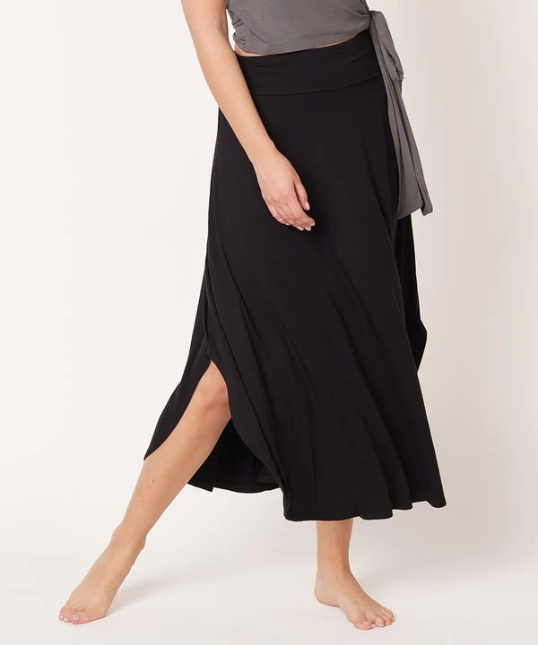 BAMBOO BAND WAIST MAXI SKIRT - Lositime