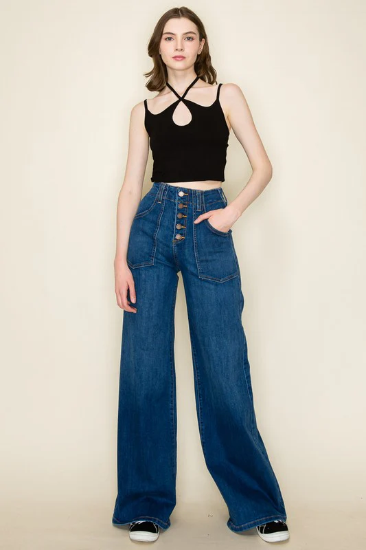 Wide leg, denim pants,  jeans, western - Lositime