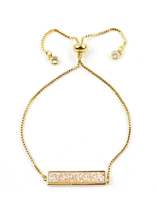 Bethany Druzy Bar Bracelet in Gold - Lositime