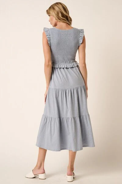 Mittoshop Smocked Ruffled Tiered Midi Dress - Lositime