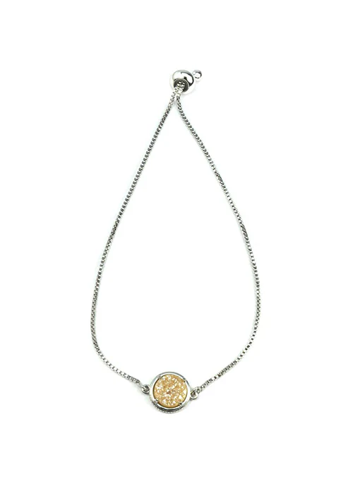 Addison Druzy Adjustable Bracelet in Silver - Lositime