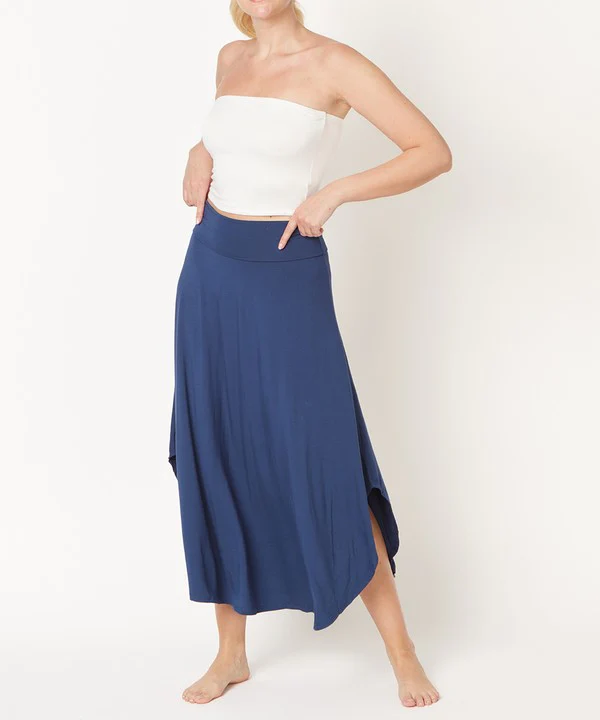 BAMBOO BAND WAIST MAXI SKIRT - Lositime