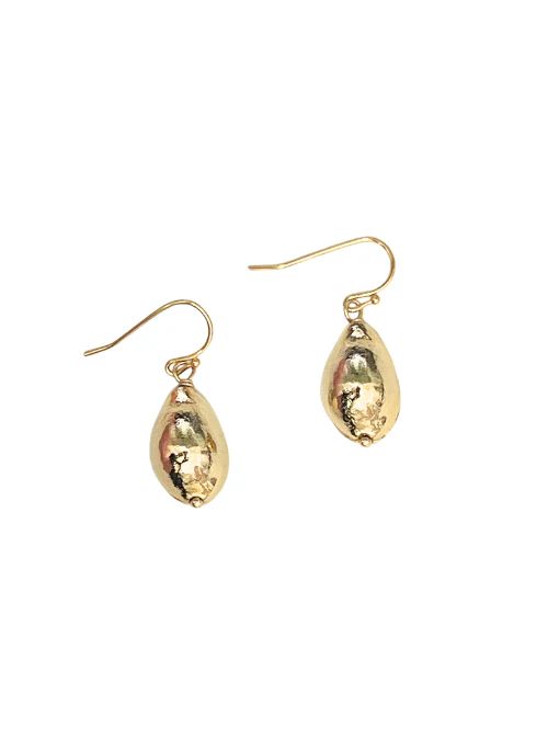 Aster seashell drop earrings gold - Lositime