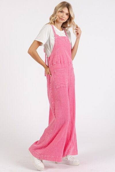 Mittoshop Textured Wide Leg Overalls - Lositime