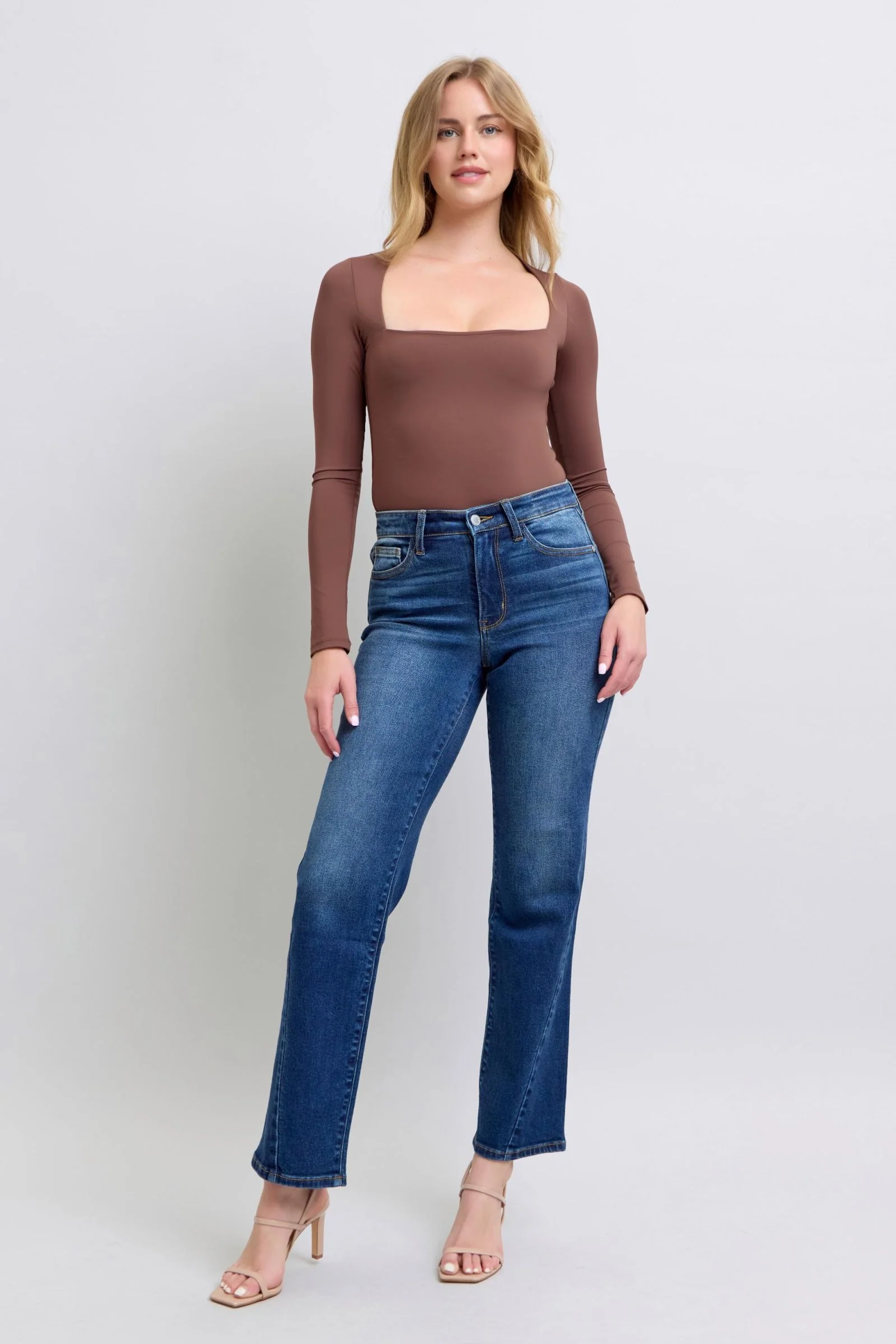 Judy Blue Full Size Side Seam Detail Straight Jeans with Pockets - Lositime