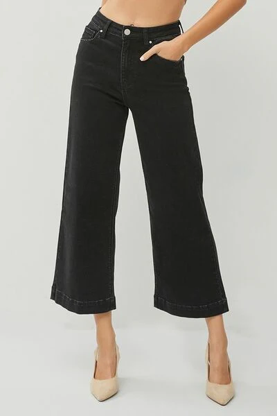 RISEN Full Size High Rise Wide Leg Ankle Jeans Plus Size - Lositime