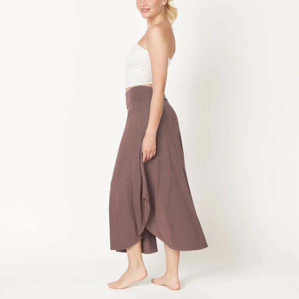 BAMBOO BAND WAIST MAXI SKIRT - Lositime
