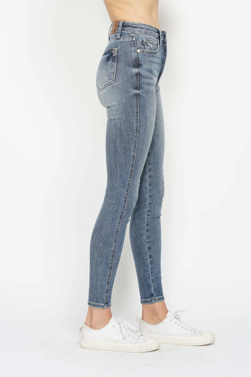 Judy Blue Full Size Tummy Control Contrast Wash Skinny Jeans - Lositime