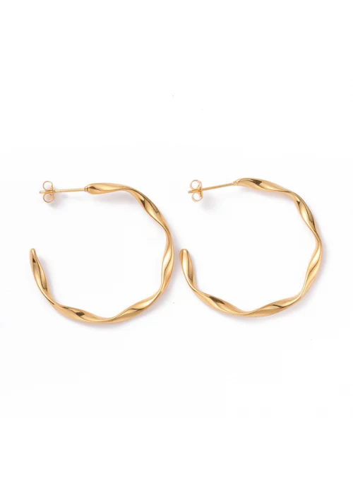Gold Twisted Hoops - Lositime