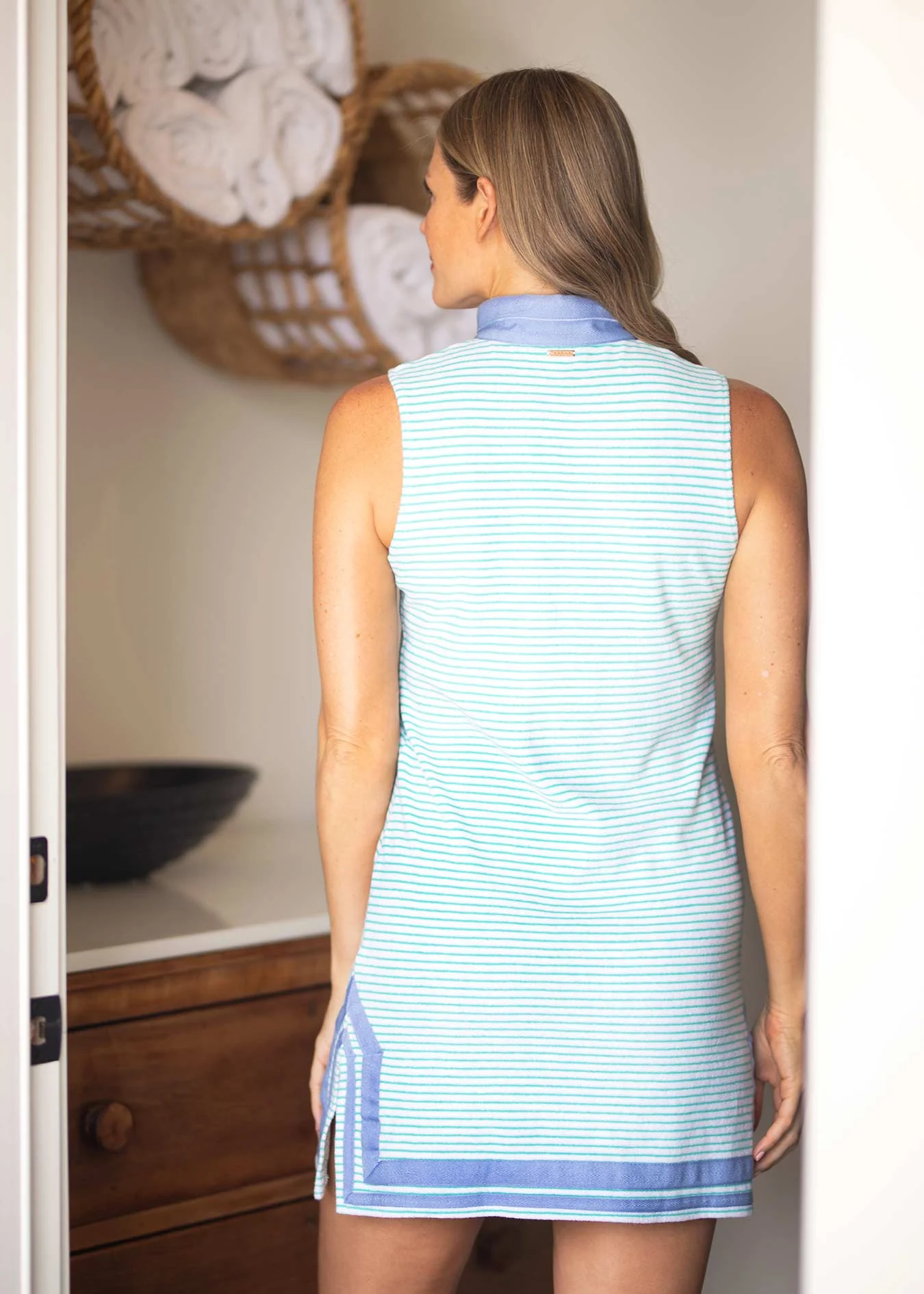 Mint Stripe Sleeveless Terry Tunic - Lositime
