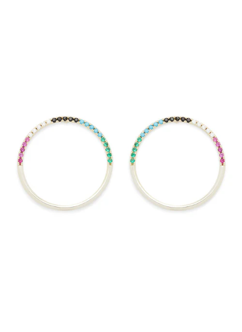 Pave Hoop Gold Multi - Lositime