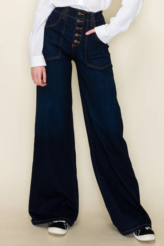 Wide leg, denim pants,  jeans, western - Lositime