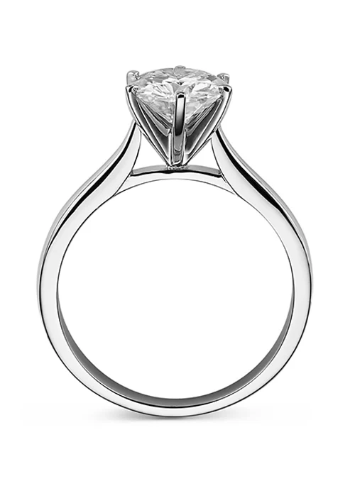 Forever Brilliant Moissanite 1.50ct Solitaire Ring in 14k White Gold - Lositime