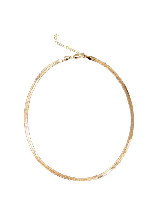Hailey Gold Herringbone Necklace 16