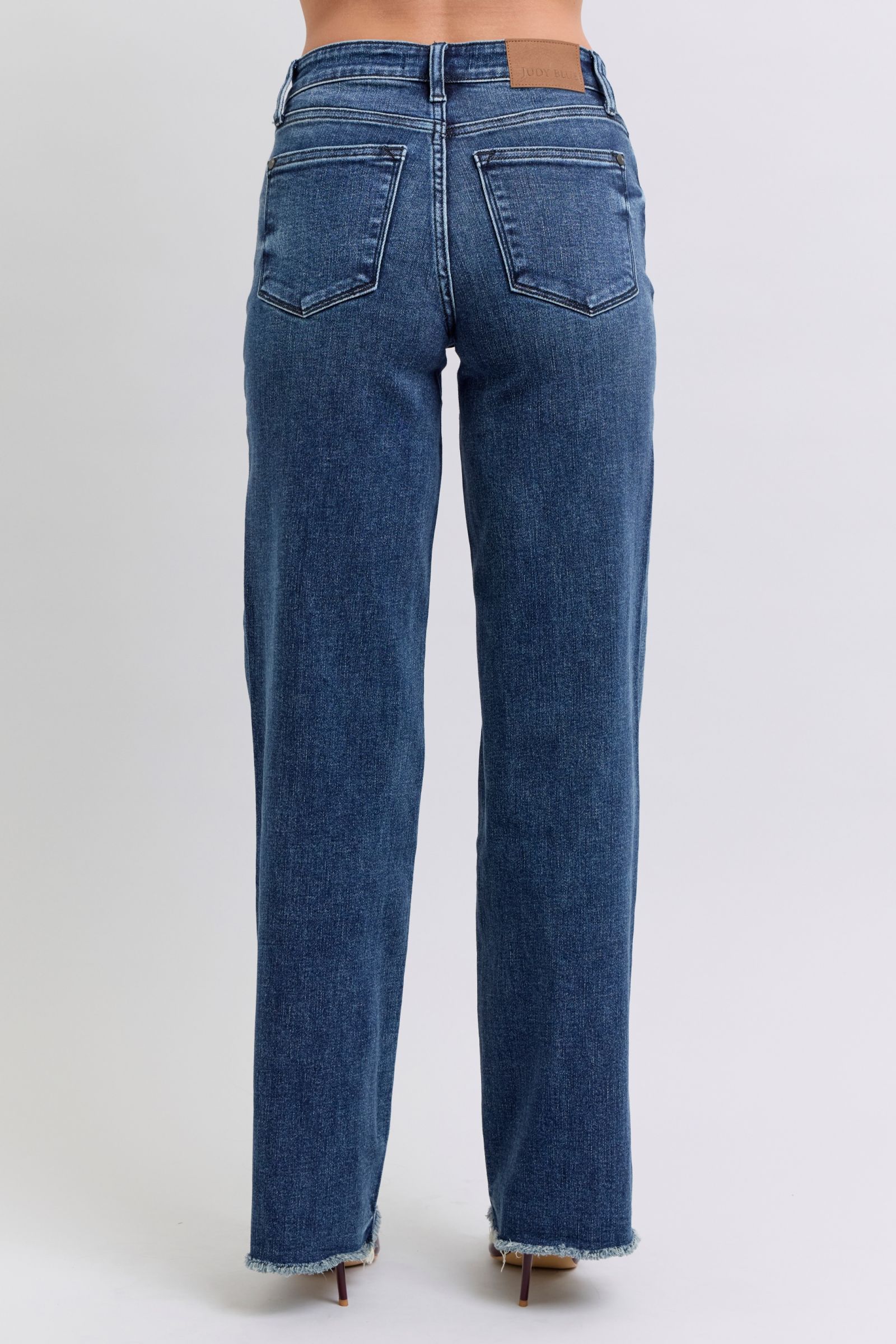 Judy Blue Full Size Raw Hem Mid Rise Jeans - Lositime