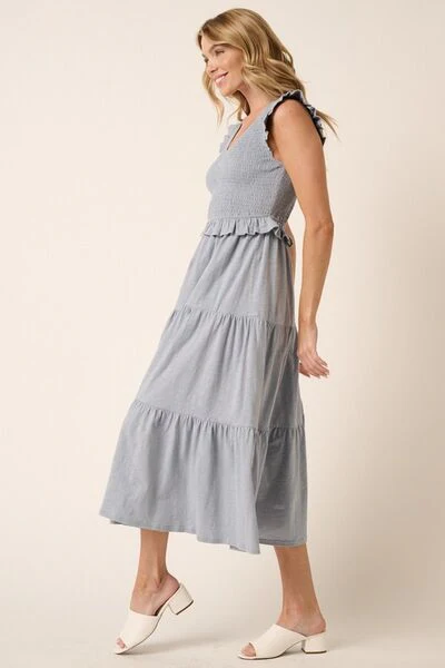 Mittoshop Smocked Ruffled Tiered Midi Dress - Lositime
