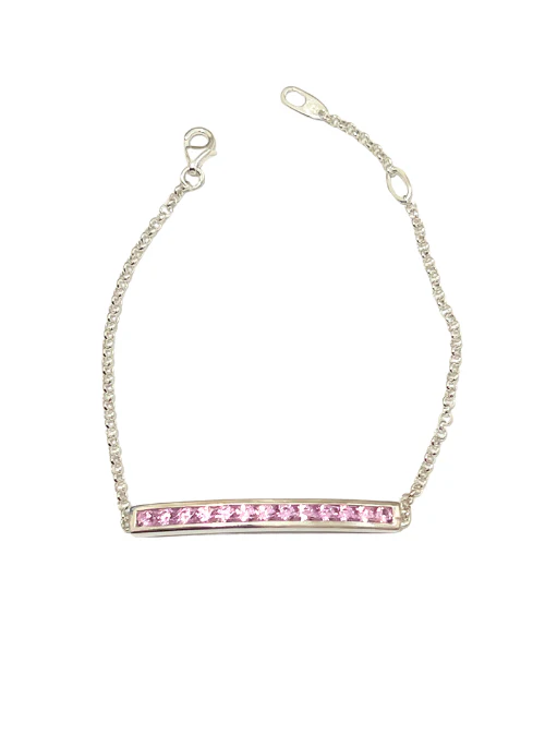 Channel Birthstone Bracelet Pink Sapphire - Lositime