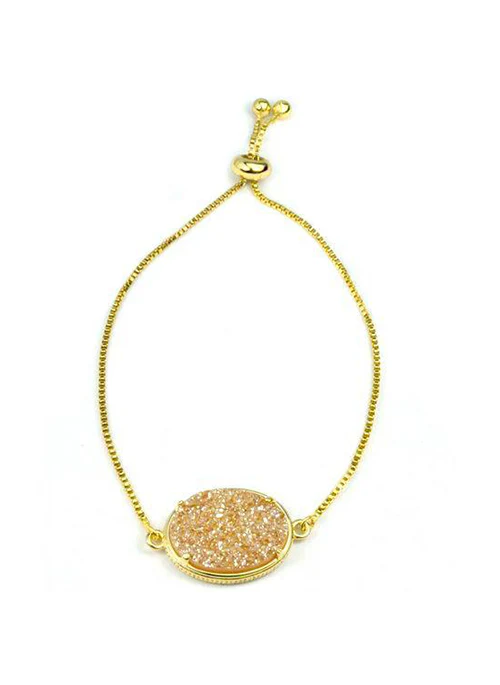 Ariana Large Oval Bracelet in Gold - Lositime