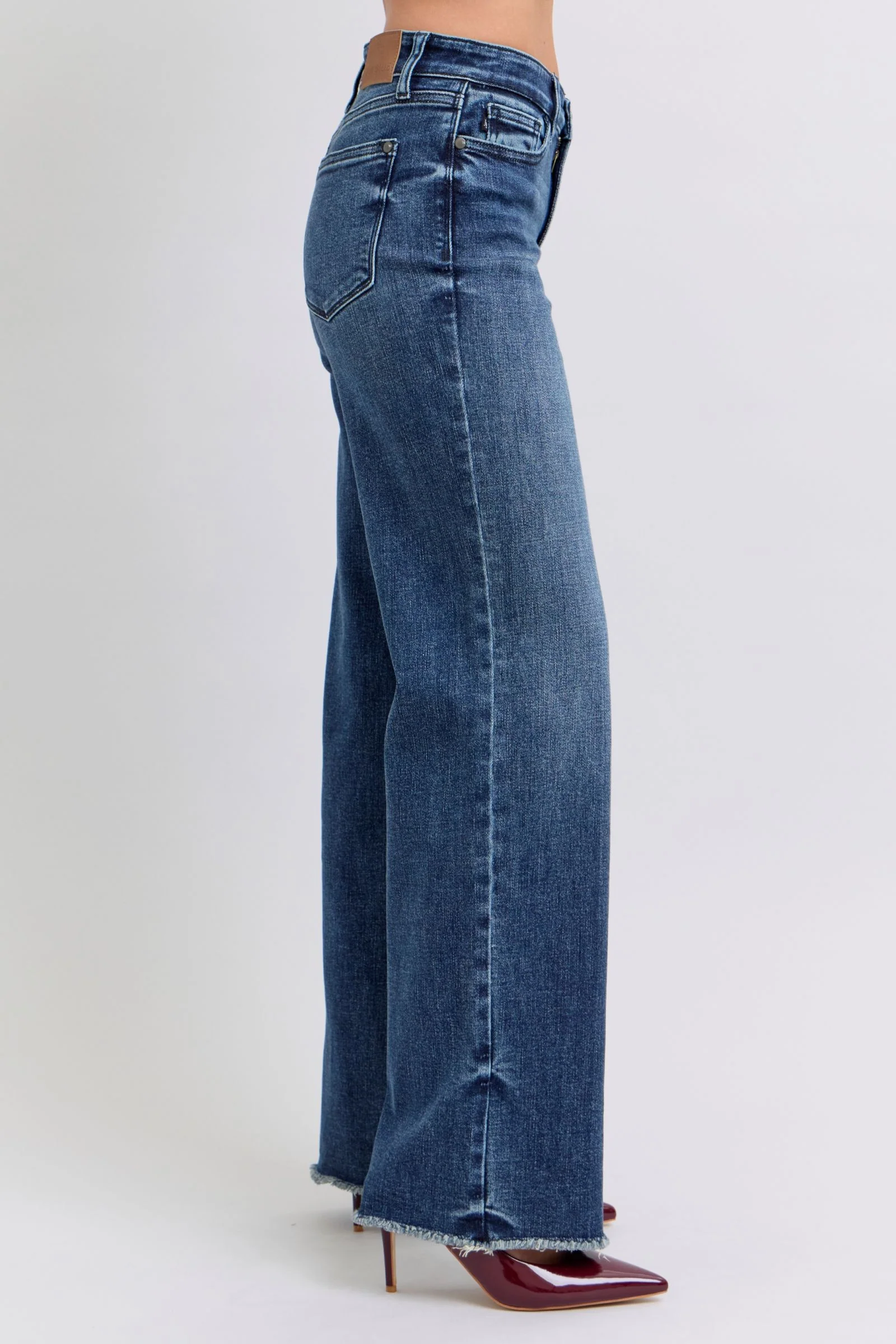 Judy Blue Full Size Raw Hem Mid Rise Jeans - Lositime