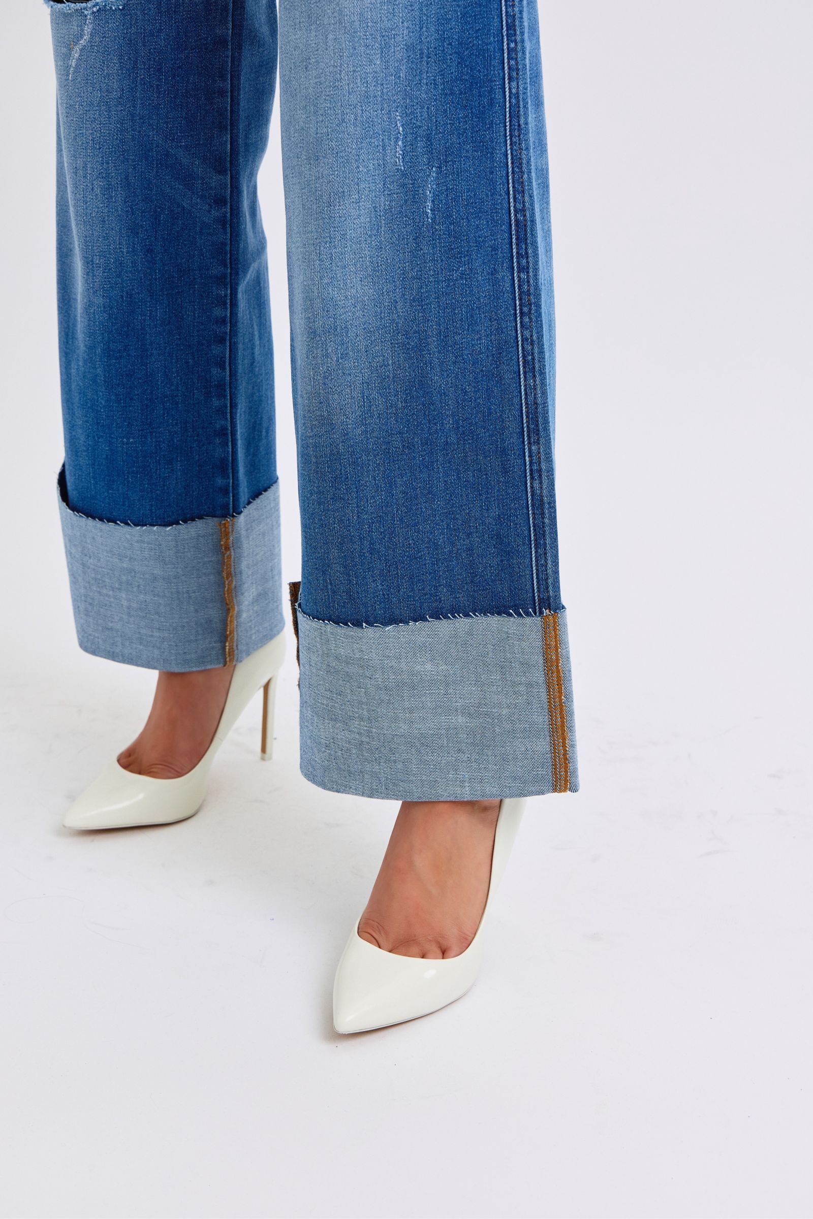 Judy Blue Full Size Distressed High Waist Wide Leg Jeans - Lositime