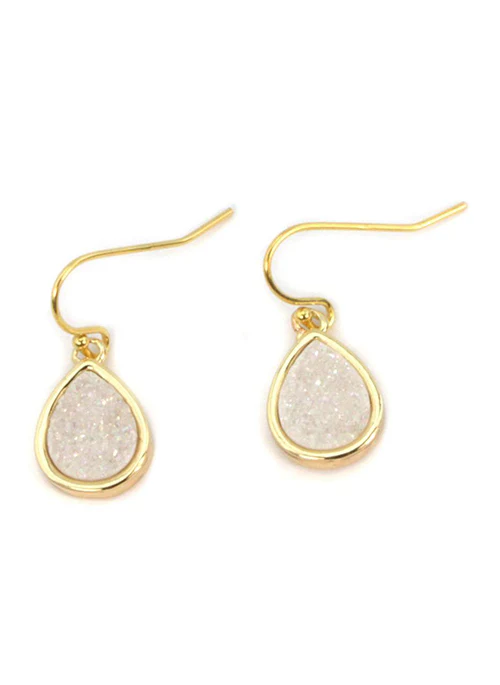 Emma Druzy Teardrop Earrings in Gold - Lositime