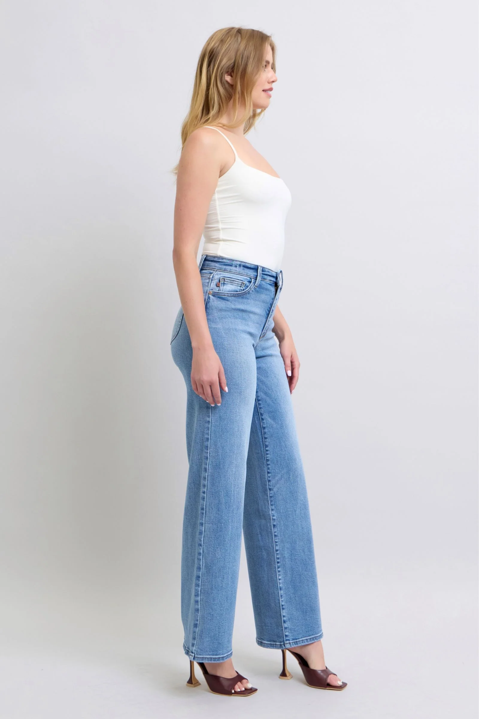 Judy Blue Full Size Wide Leg Jeans with Pockets - Lositime