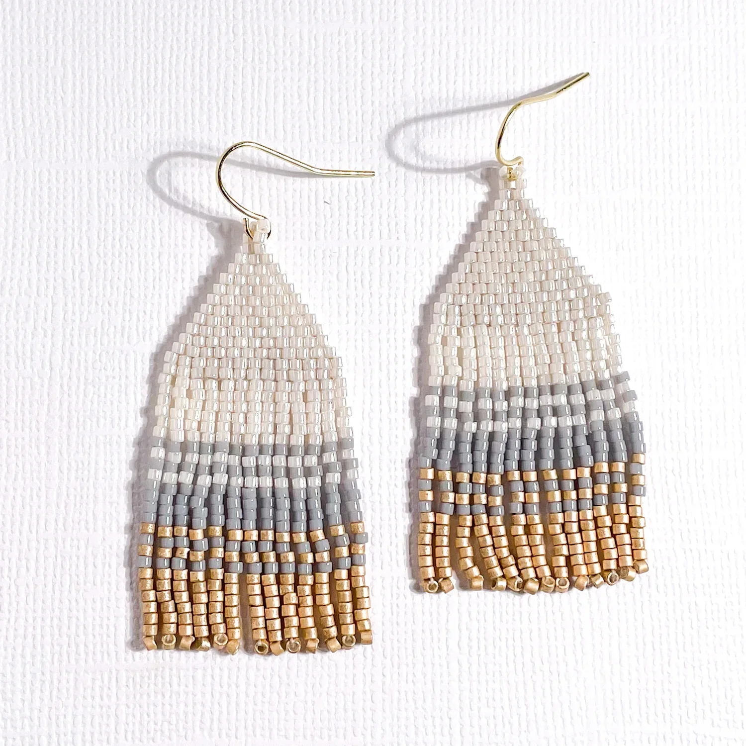 Regine  Blue & Tan Fringe Earrings - Lositime