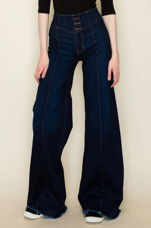 Wide leg, denim pants,  jeans, western - Lositime