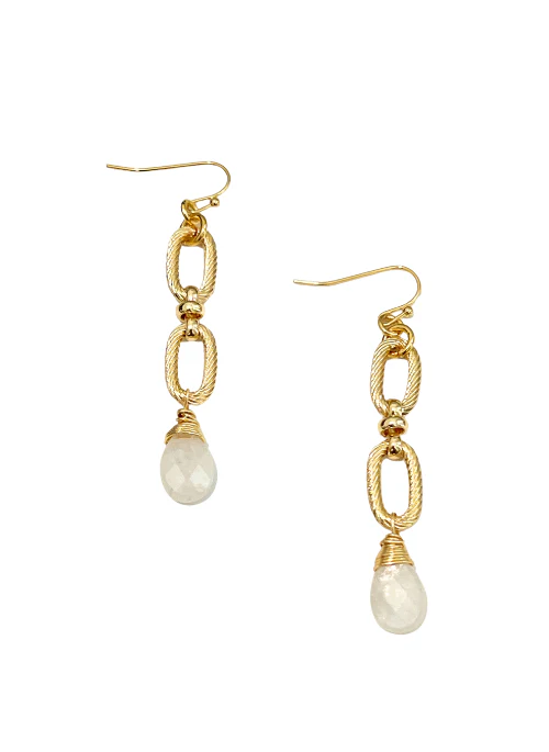 Reagan Gold Moonstone Earrings - Lositime