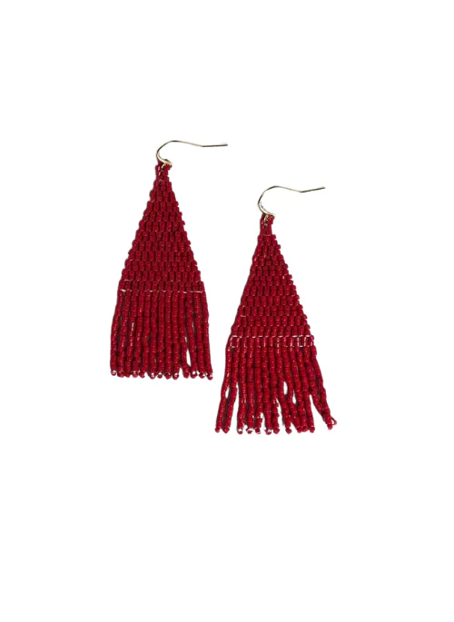 Wena Red Small Fringe Earrings - Lositime