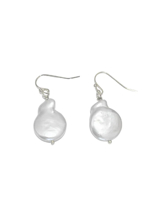 Riley Coin Pearl Earrings Silver - Lositime