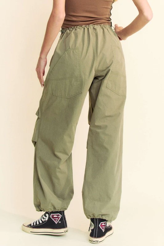 Davi & Dani Drawstring Baggy Pants with Pockets - Lositime
