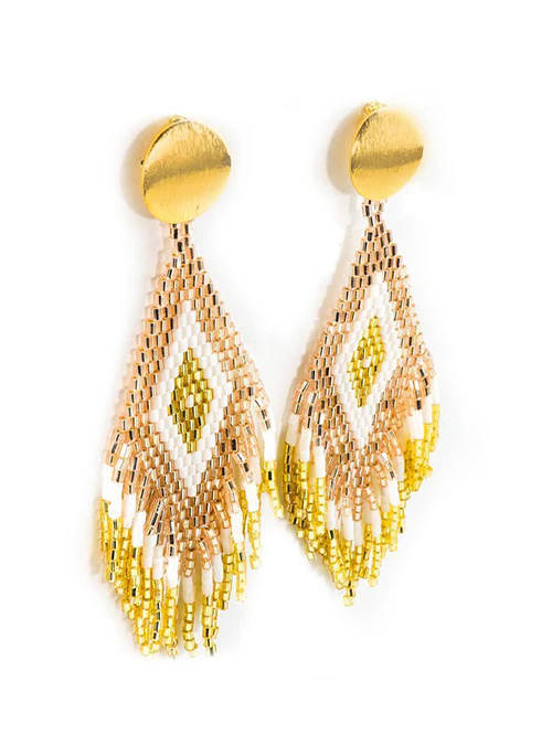 Anitha Beaded Earrings in Gold - Lositime