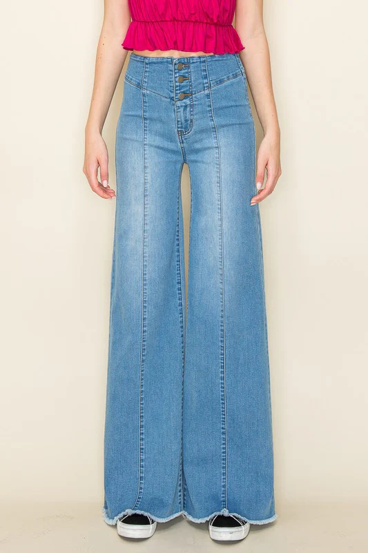 Wide leg, denim pants,  jeans, western - Lositime